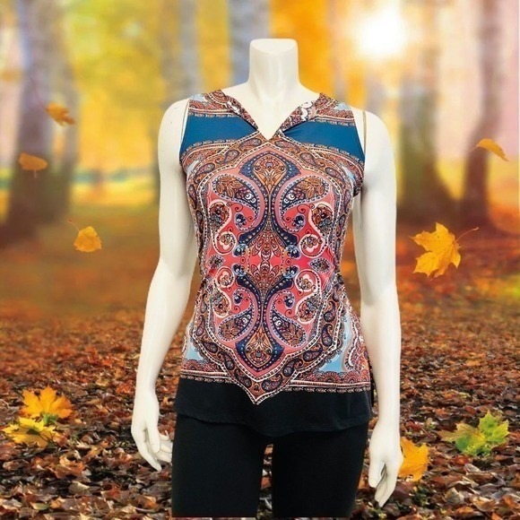 Inc International Concept Paisley Sleeveless Top - Picture 6 of 6